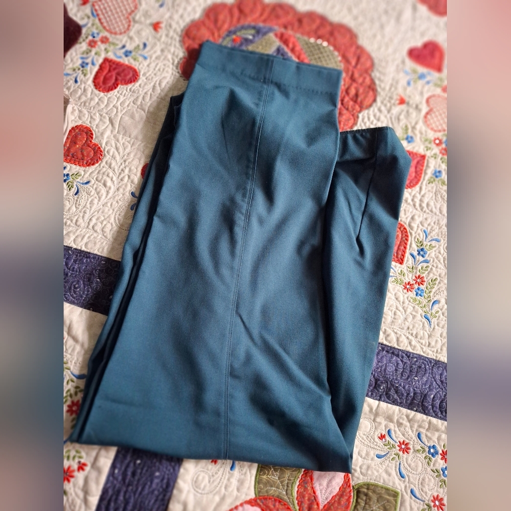 Susan Graver Women's L Teal Blue Side Zip Pants Pre-owned - Picture 6 of 6